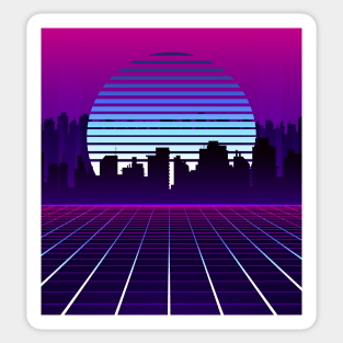 Dreamy 80s City Synthwave Sticker